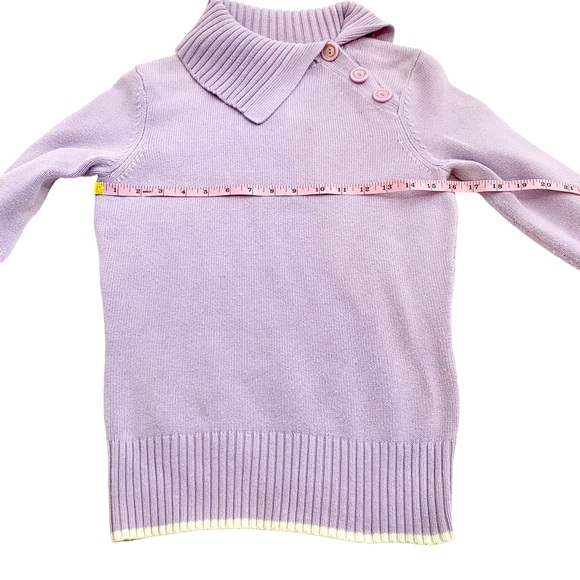 Old Navy Perfect Fit Purple & White Stripe Detail Envelope Button Sweater,Size S - Picture 9 of 11